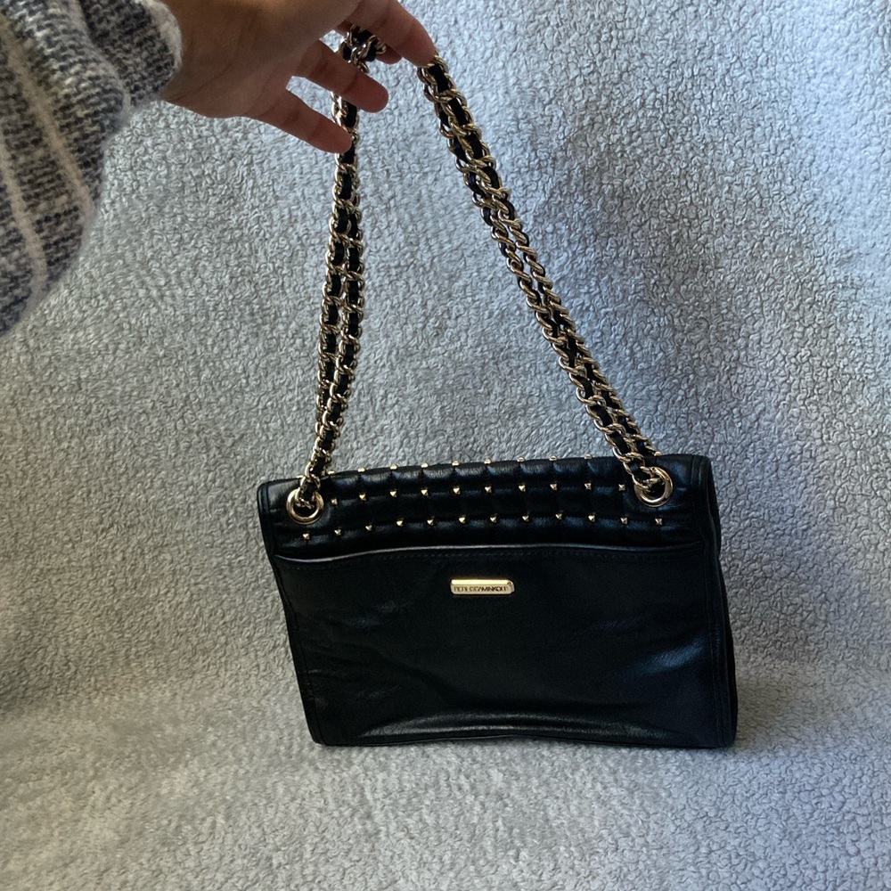 Rebecca Minkoff Black Quilted Stud Shoulder Bag with Gold Chain - Picture 5 of 16
